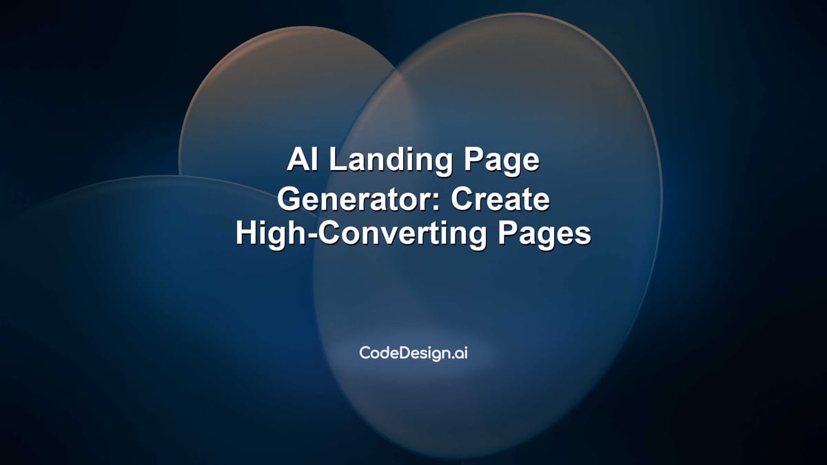 AI Landing Page Generator: Create High-Converting Pages