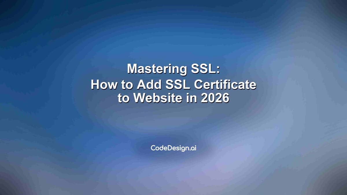 Mastering SSL: How to Add Ssl Certificate to Website in 2026