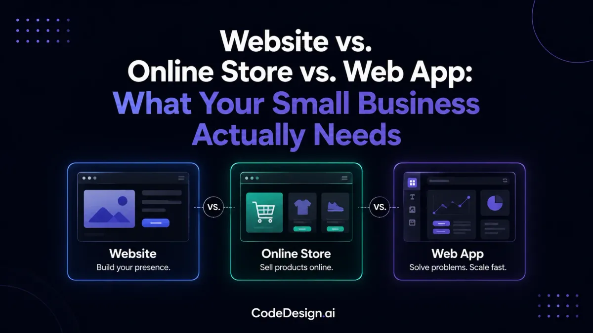 Website vs. Online Store vs. Web App: What Your Small Business Actually Needs